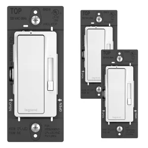 Legrand - Pass & Seymour Radiant CFL/LED Dimmer, White, 3-Pack