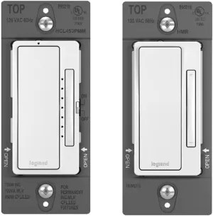Legrand radiant HCL453PMKITWCCV4 450W Multi Location Dimmer Light Switch Kit for Dimmable LED and CFL Bulbs, Master and Remote Dimmer, White (1 Count)