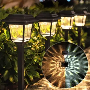 LeiDrail Solar Pathway Lights 8 Pack Solar Garden Lights with 2 Modes Waterproof Outdoor Path Light Warm White/Cool White LED Landscape Lighting for Yard Lawn Sidewalk Driveway Garden