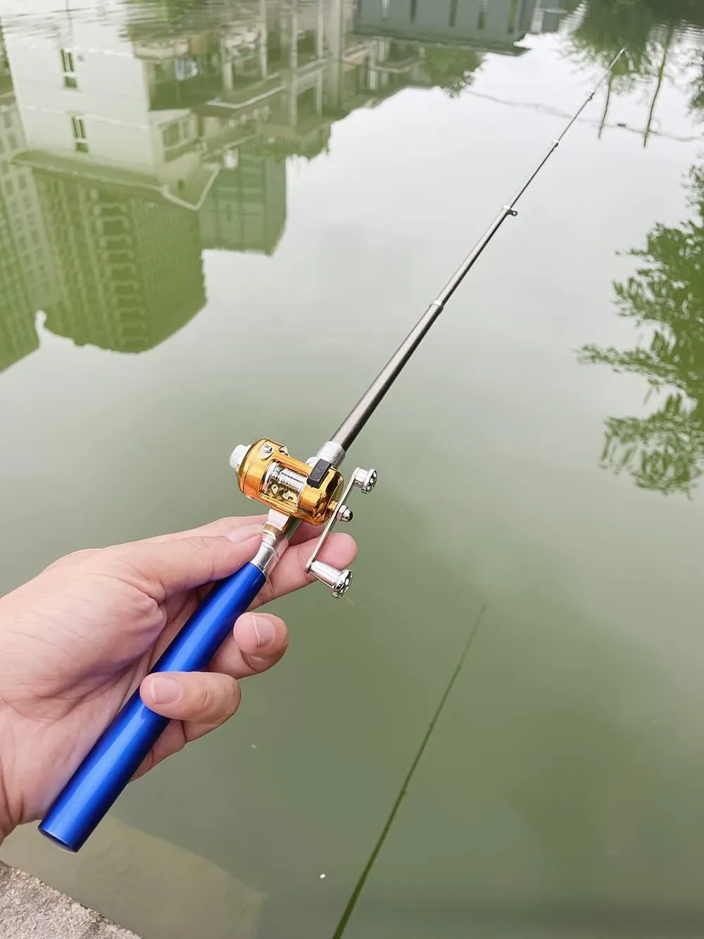 LELEBEAR 2023 Pocket Size Fishing Rod, Pen Fishing Rod, Fishing Rod Pen, Portable Pocket Telescopic Mini Folded Fishing Pole with Reel (Red)