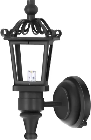 Leorx Vintage DIY Dollhouse 1 12 Dollhouse Miniature LED Wall Light Lamp (Black)