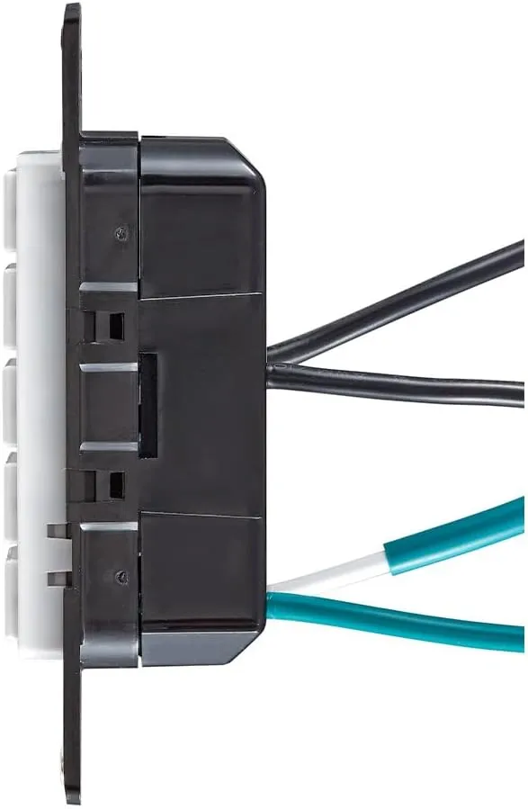 Leviton Countdown Timer Switch for bathroom fan and household lights, 10-20-30-60 min, No Neutral Required, Single Pole, 15A, 1/2HP/9.8A Fan/Motor, DT160-1LW, White