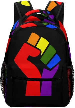 LGBT Proud Fist Unisex Backpack Casual Daypacks Lightweight Shoulders Bag for Camping Hiking Travel Gear
