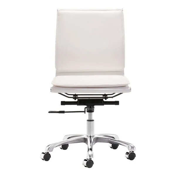 Lider Plus Armless Chair White - Zuo Modern