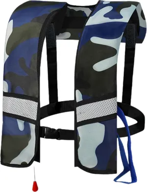 Life Jackets Automatic Inflatable Nylon Adjustable Buckle Swim Vest with Reflective Strips & Whistle Portable Water Sports Life Vest for Adults, Kids (No Gas Cylinder)