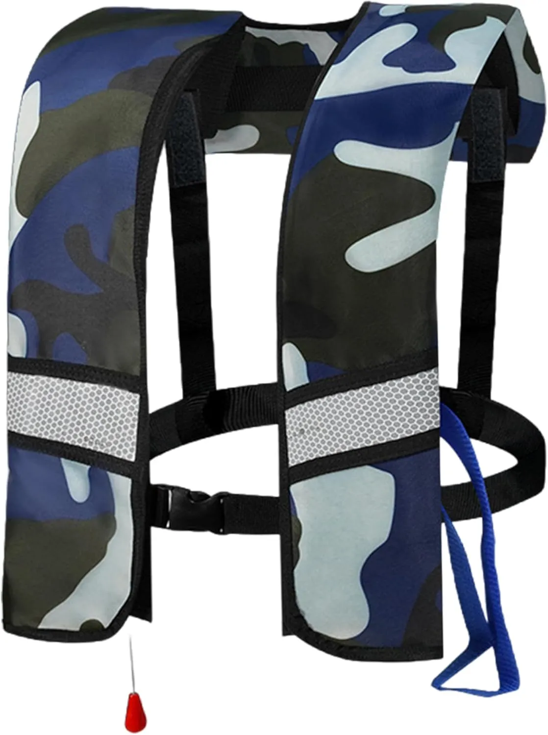 Life Jackets Automatic Inflatable Nylon Adjustable Buckle Swim Vest with Reflective Strips & Whistle Portable Water Sports Life Vest for Adults, Kids (No Gas Cylinder)