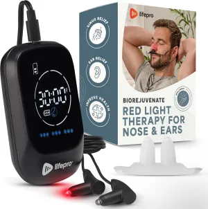 Lifepro Red Light Therapy Device for Nose & Ears, Rechargeable Near Infrared Nasal Therapy for Sinus and Ear Pain Relief, Effective Red Light Solution for Sinuses, Compact and Portable Therapy Tool