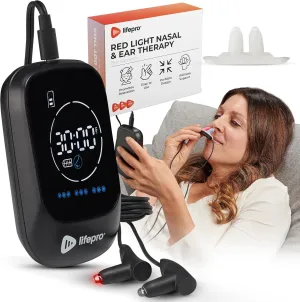 Lifepro red Light Therapy for Nose & Ears - Rechargeable Near Infrared & Red Light Nasal Therapy for Nose - red Light Therapy for Ears/Sinuses Pain Relieve - Red Light Sinus Therapy Device