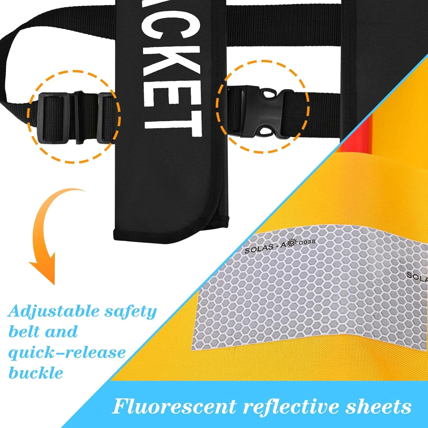Lifjackets for Adults, Automatic Inflation Adult lifvest Water Sports Vest for Boating Fishing Kayaking Paddling Boat Safety Equipment