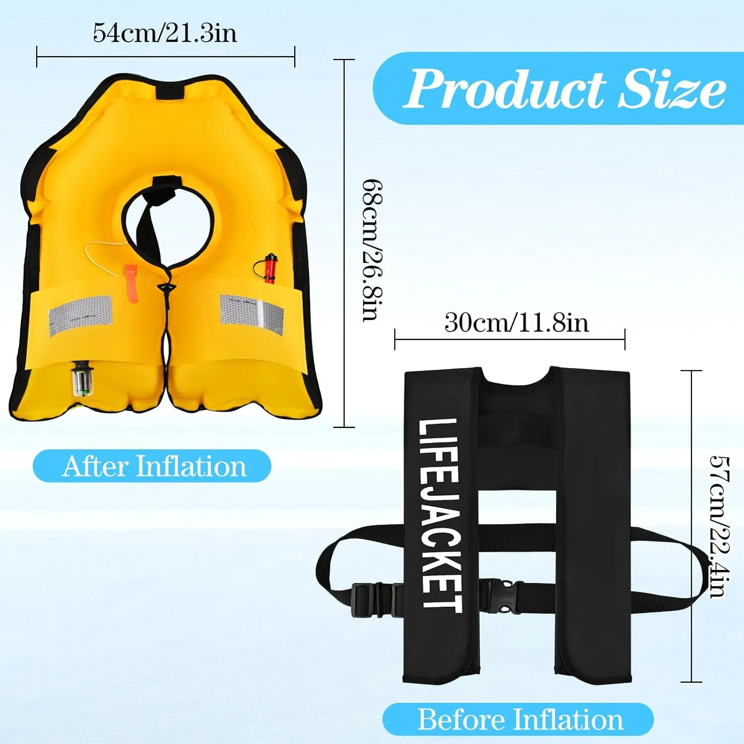 Lifjackets for Adults, Automatic Inflation Adult lifvest Water Sports Vest for Boating Fishing Kayaking Paddling Boat Safety Equipment