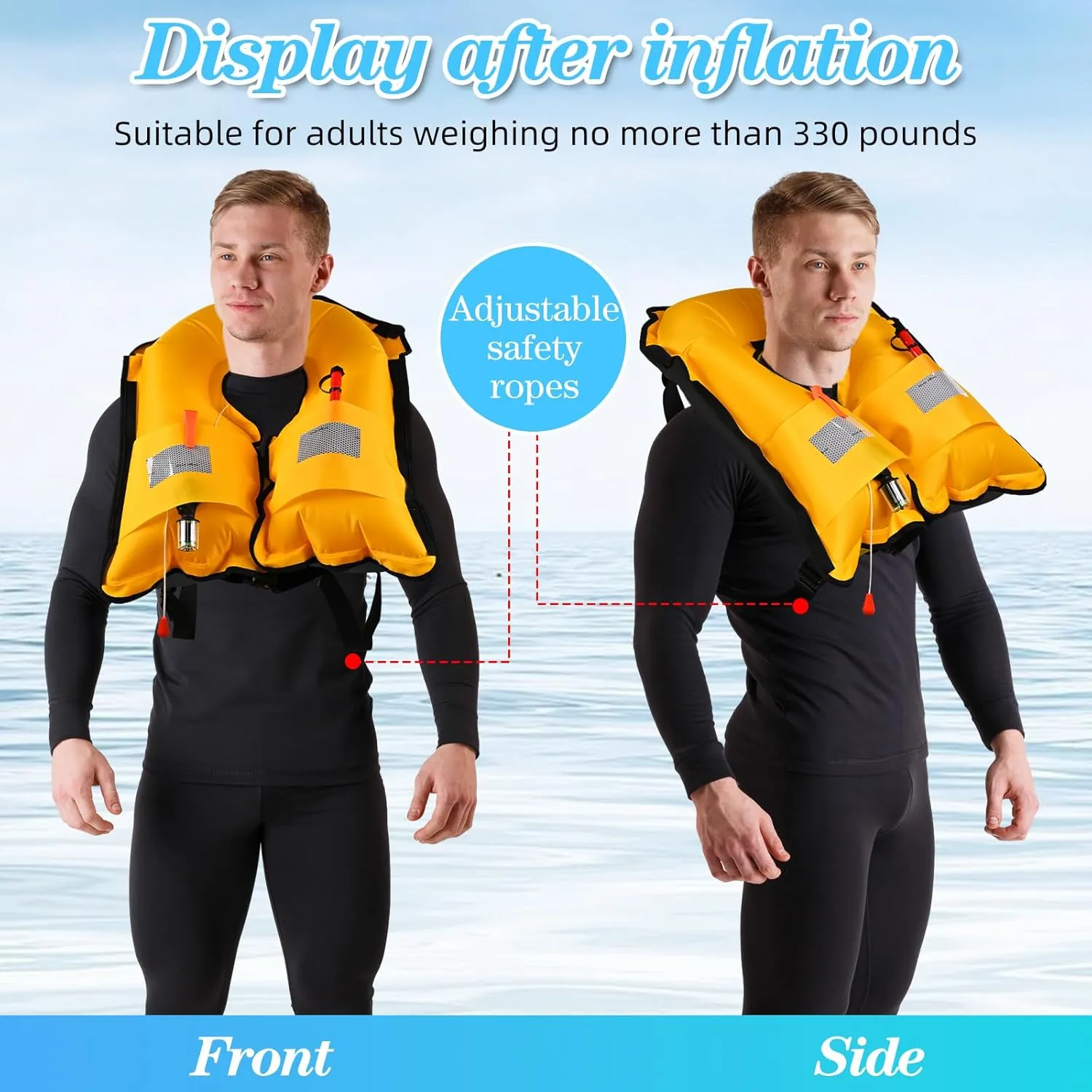 Lifjackets for Adults, Automatic Inflation Adult lifvest Water Sports Vest for Boating Fishing Kayaking Paddling Boat Safety Equipment