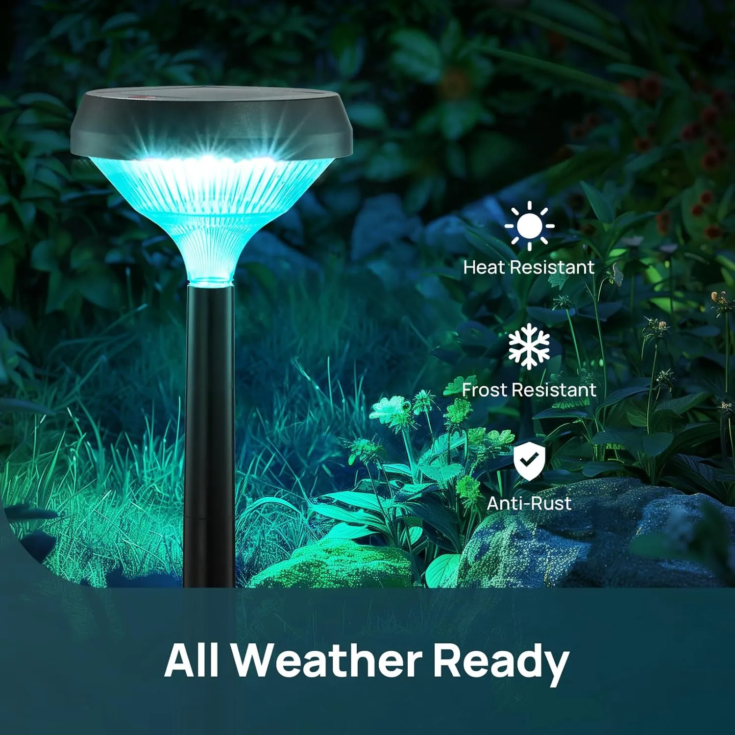 Linkind Solar Pathway Lights 8 Pack, Color Changing Path Lights Outdoor Waterproof, Multicolor Warm White Cool White Solar Lights for Walkway Pathway Yard Garden Landscape