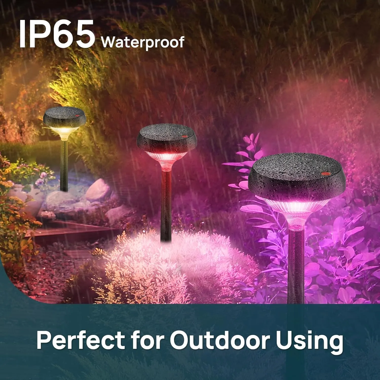 Linkind Solar Pathway Lights 8 Pack, Color Changing Path Lights Outdoor Waterproof, Multicolor Warm White Cool White Solar Lights for Walkway Pathway Yard Garden Landscape