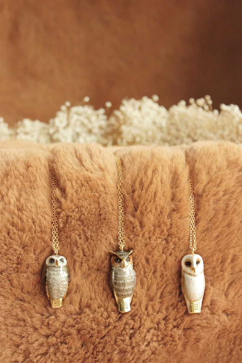 Lucky Barn Owl Whistle Necklace