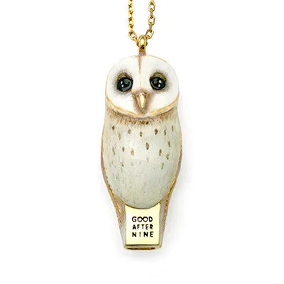 Lucky Barn Owl Whistle Necklace