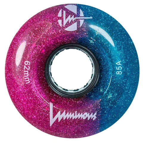 Luminous LED 62x32mm/85a GLITTER Galaxy Rollerskate Wheels - 4 Pack