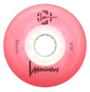 Luminous LED 80mm/85a Pink 4 Pack Rollerblade Wheels