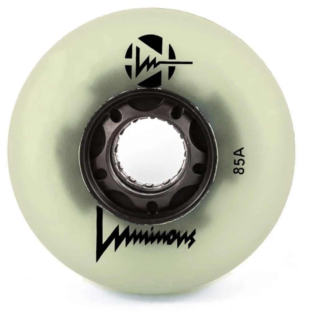 Luminous LED 84mm/85a GLOW White 4 Pack Rollerblade Wheels