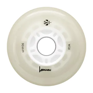 Luminous LED 90mm/85a GLOW White 4 Pack Rollerblade Wheels