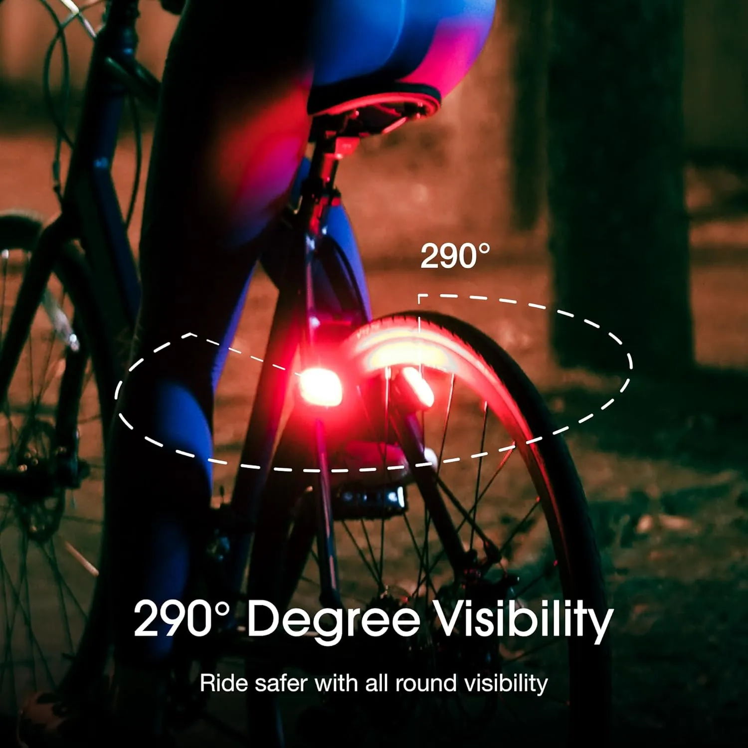 Lumos Firefly Smart Bike Light System - Sync Front & Rear LED Light | Custom Brightness, Flash Pattern, Day/Night Mode | Turn Signals | Brake Lights | Night Riding Bicycle Accessories for Men & Women