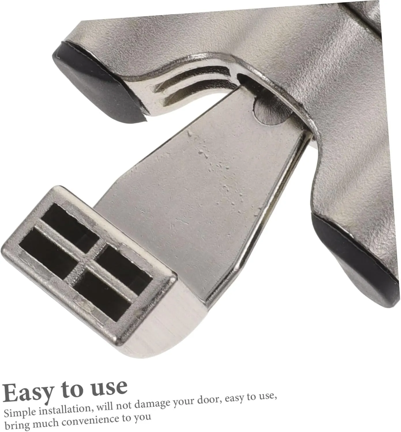Lurrose Door Stopper Wedge Magnetic Portable Door Locks Door Draft Stopper Portable Door Lock for Hotel Rooms Jam Removable Stops Travel Lock Safety Door Lock Latch Silver Zinc Alloy