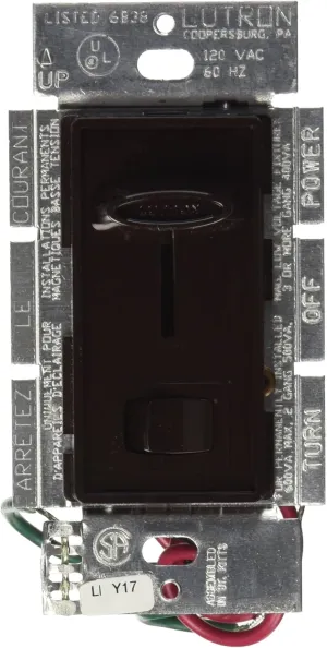 Lutron Skylark Dimmer Switch, Magnetic Low-Voltage 450-Watt/600 VA, Single-Pole/3-Way, SLV-603P-BR, Brown