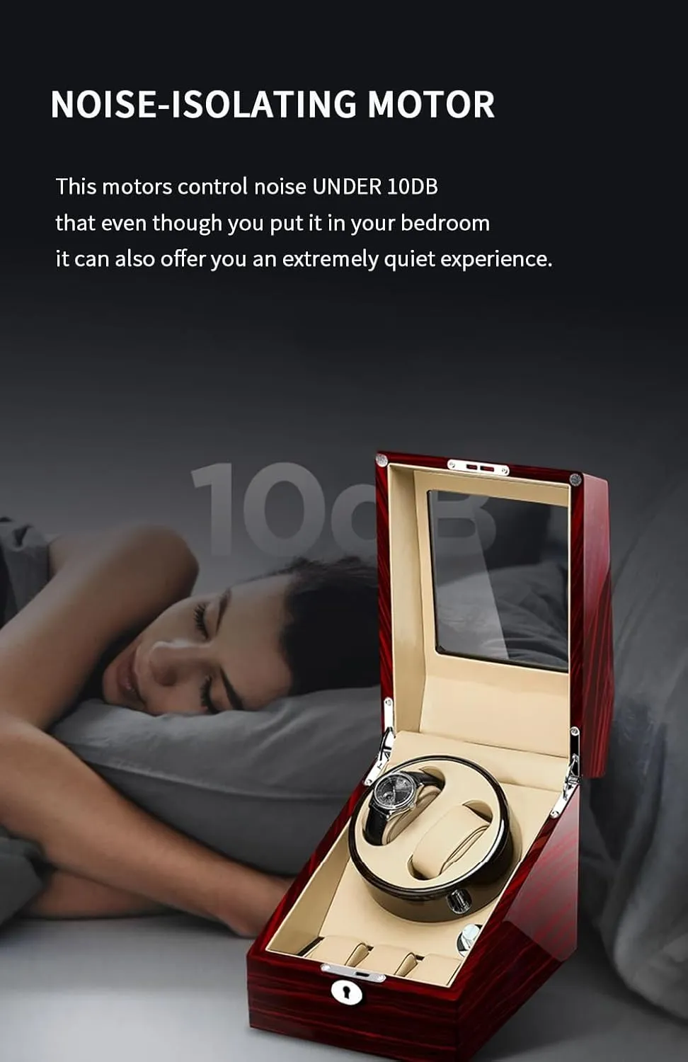 Luxury 4 6 Automatic Watch Winder with Quiet Motor LED Lights and Adjustable Upgraded Watch Pillows Watch Winder Box for Men and Women
