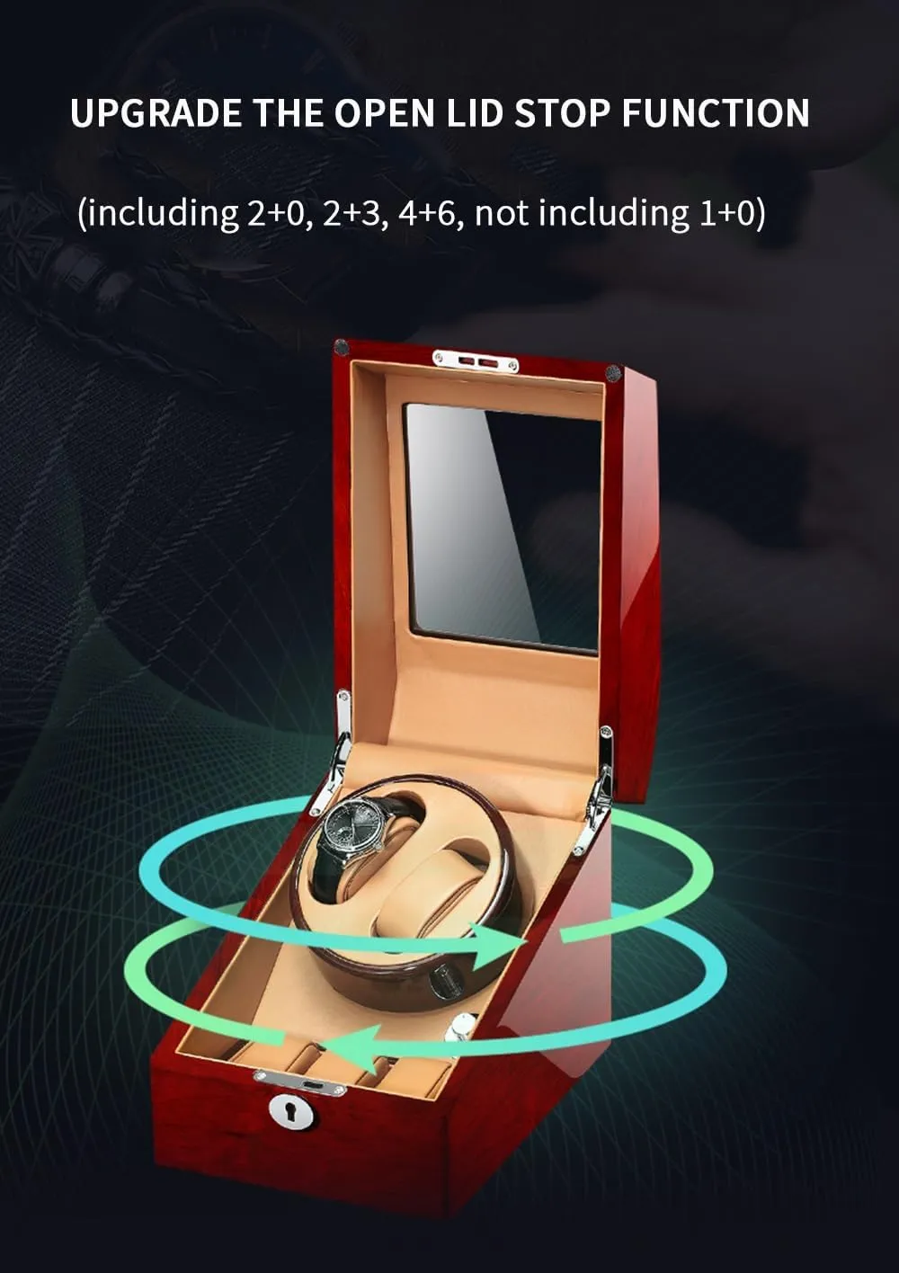 Luxury 4 6 Automatic Watch Winder with Quiet Motor LED Lights and Adjustable Upgraded Watch Pillows Watch Winder Box for Men and Women