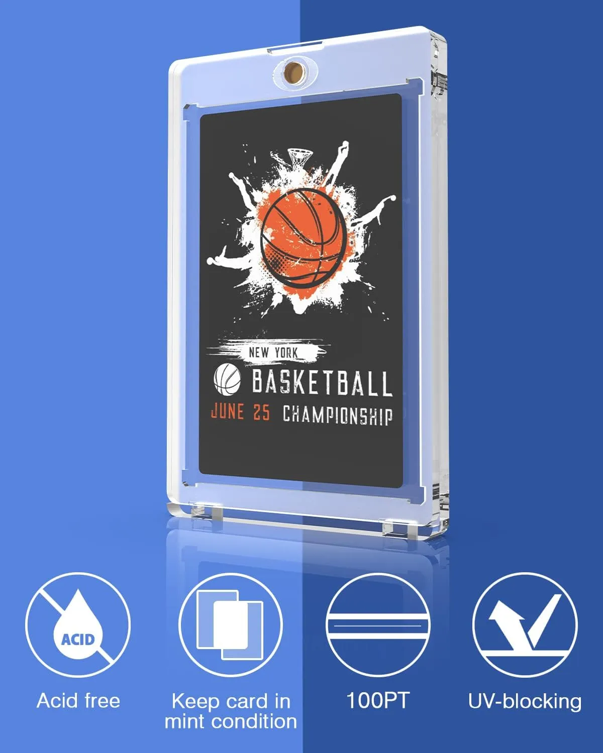 Lzerking Magnetic Card Holders - 12 Pack, One Touch Holder for Trading, Baseball, Sports Cards