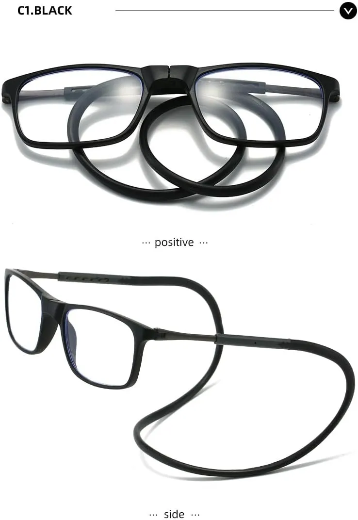 Magnetic Blue Light Blocking Reading Glasses, Bridge Front Connect Reading Glasses, Reading Adjustable for Men&Women