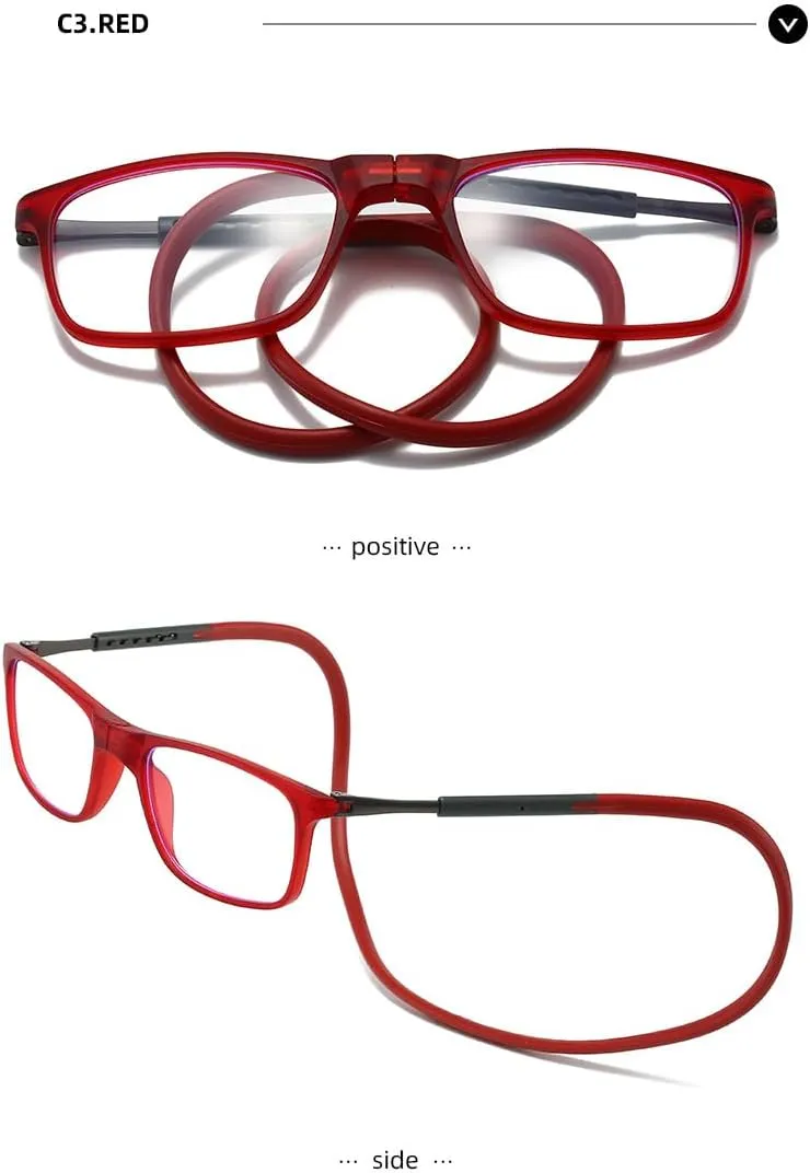 Magnetic Blue Light Blocking Reading Glasses for Men&Women, Bridge Front Connect Reading Glasses, Reading Adjustable