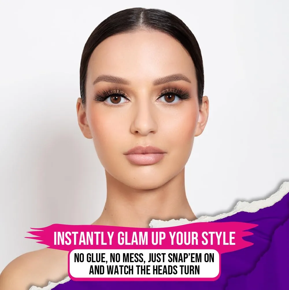 Magnetic Eyelashes with 12 Magnets – Premium Faux Mink Lashes | Reusable 50x | Universal Fit | Vegan & Cruelty-Free | Natural Look – 1 Pair (Too Flawless)