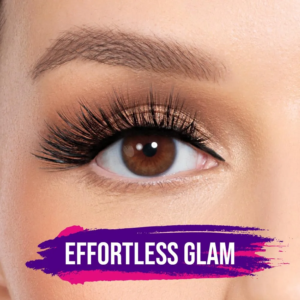 Magnetic Eyelashes with 12 Magnets – Premium Faux Mink Lashes | Reusable 50x | Universal Fit | Vegan & Cruelty-Free | Natural Look – 1 Pair (Too Flawless)