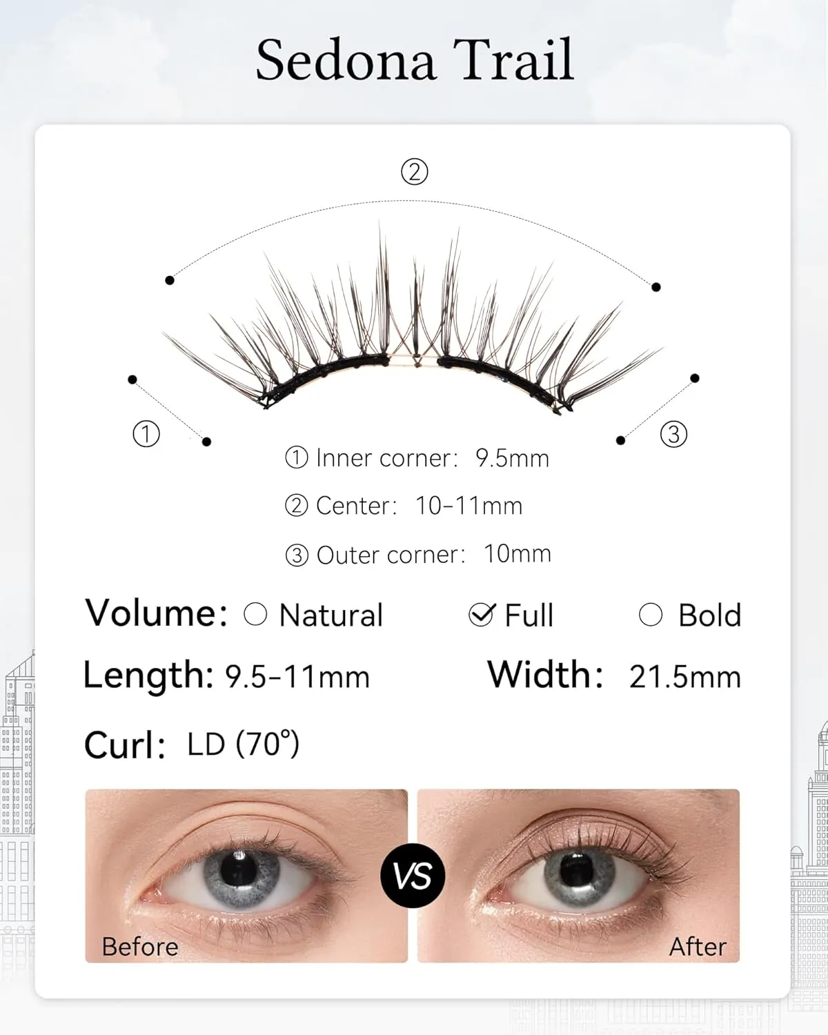 Magnetic Eyelashes with Applicator Kit, [Destination Collection: Sedona Trail] Reusable Magnetic Lashes without Eyeliner, Glue-free False Lashes, Waterproof, Lightweight