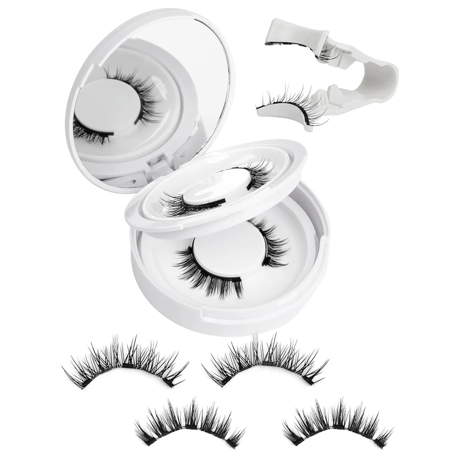 Magnetic Eyelashes With Applicator, Natural-looking, No Adhesive, No Eyeliner, Soft Comfortable Magnetic Lashes, Easy to Wear, Reusable (2Pair Eyelashes)