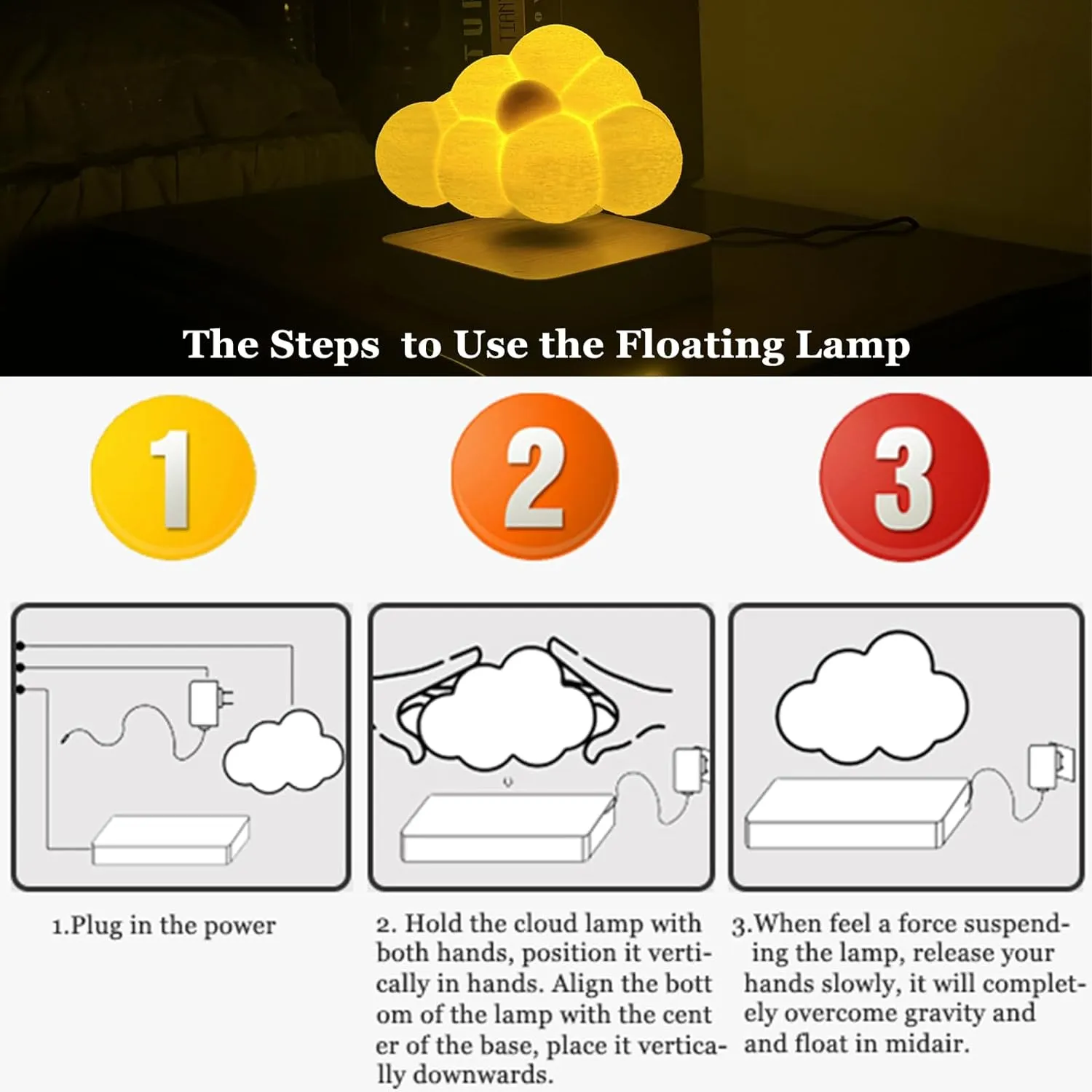 Magnetic Floating Cloud LED Light Desk Lamp