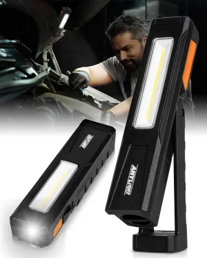 Magnetic LED Work Light, 700 LM Magnetic Light with Stand & Strong Magnetic Base, Rechargeable Mechanic Flashlight with Battery Pack, Portable Work Light for Car Repair, Garage, Emergency (1 PK)
