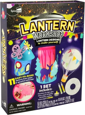 Make & Play: Lantern Workshop - DIY 11 Magical Glow Crafts Activity Set, Paper & Upcycled Materials, Glow Sticks & Flameless Tea Light, Kids Ages 8 