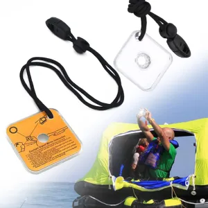 Marine Reflective Signal Mirror for Boat Kayak Hiking Outdoor Emergency Survival Tool, with Whistle, 5Pcs