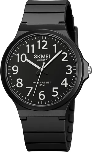 MASTOP Men's Classic Waterproof Watch Easy-to-Read Quartz Analog Watch for Men Round Dial with Black Resin Strap Casual Wristwatch Perfect for Exams