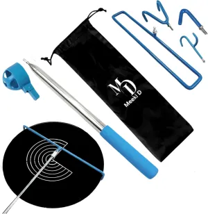 MD 5 in 1 Extendable Disc Golf Retriever. (16FT) Telescopic Disc Golf Retriever Durable Stainless Steel Frame,Multi-Hook Grabber with Carry Bag, Disc Golf Accessories for Tree Bushes & Water.