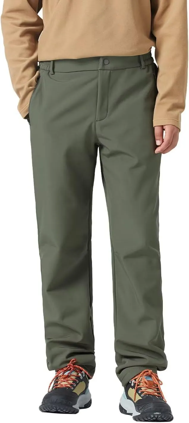Men's Hiking Cargo Pants Fleece Quick-Dry Water-Resistant Outdoor Pants with Pockets for Camping Trekking Travel