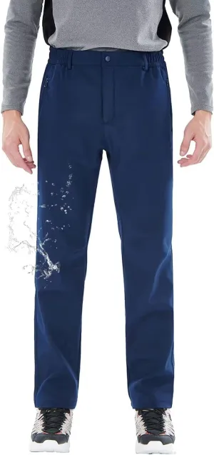 Men's Hiking Cargo Pants Fleece Quick-Dry Water-Resistant Outdoor Pants with Pockets for Camping Trekking Travel