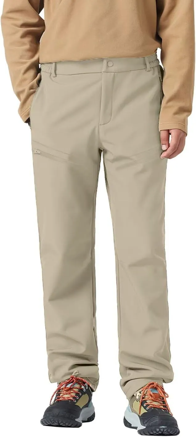 Men's Hiking Cargo Pants Fleece Quick-Dry Water-Resistant Outdoor Pants with Pockets for Camping Trekking Travel