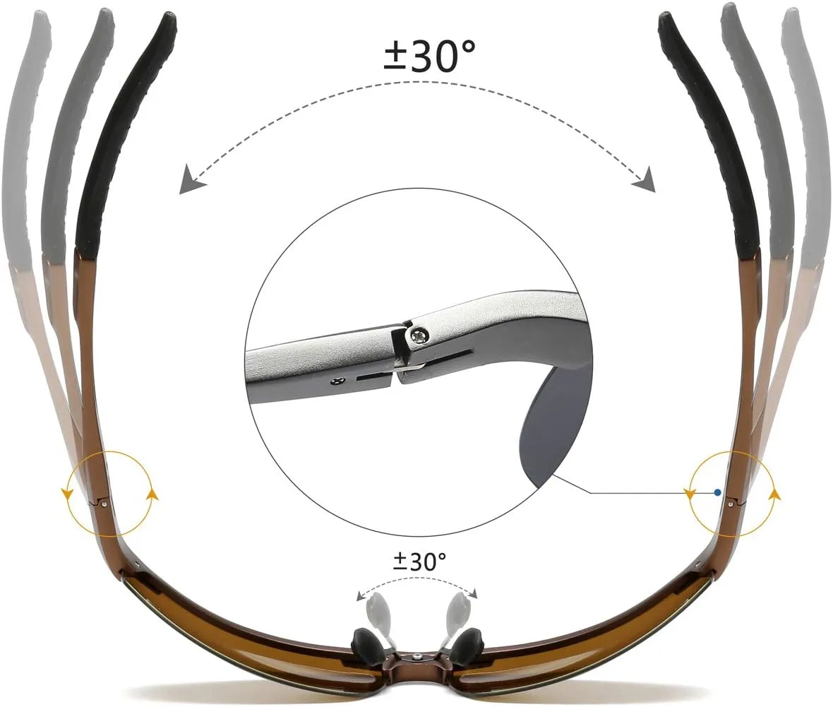 Mens Sports Polarized Sunglasses Driving Metal Frame UV Protection Sunglasses For Men 8177