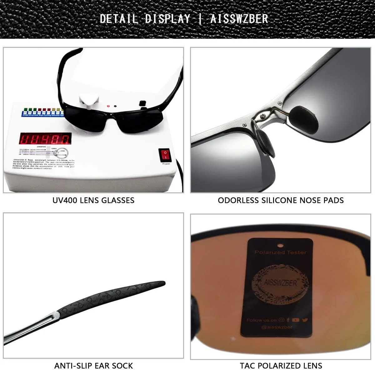 Mens Sports Polarized Sunglasses Driving Metal Frame UV Protection Sunglasses For Men 8177