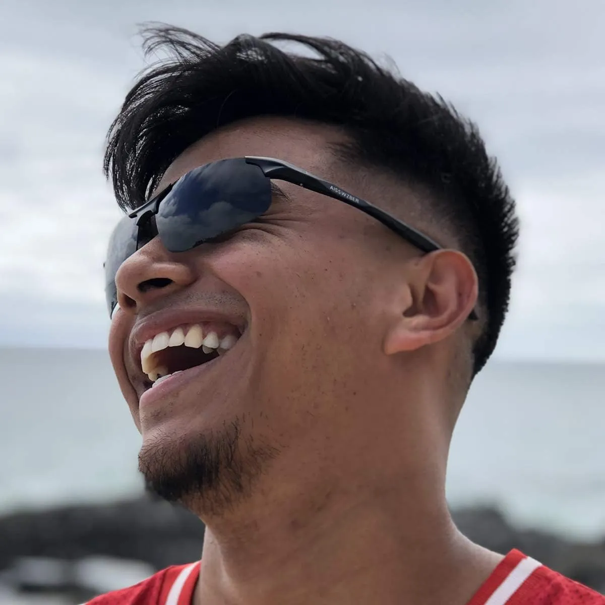 Mens Sports Polarized Sunglasses Driving Metal Frame UV Protection Sunglasses For Men 8177