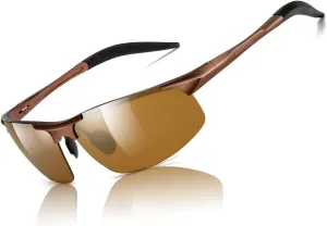 Mens Sports Polarized Sunglasses Driving Metal Frame UV Protection Sunglasses For Men 8177