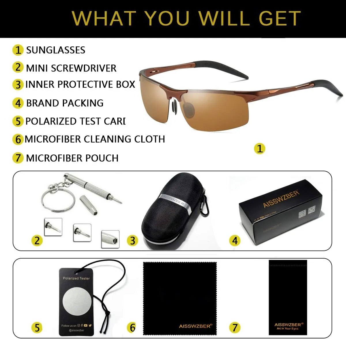 Mens Sports Polarized Sunglasses Driving Metal Frame UV Protection Sunglasses For Men 8177