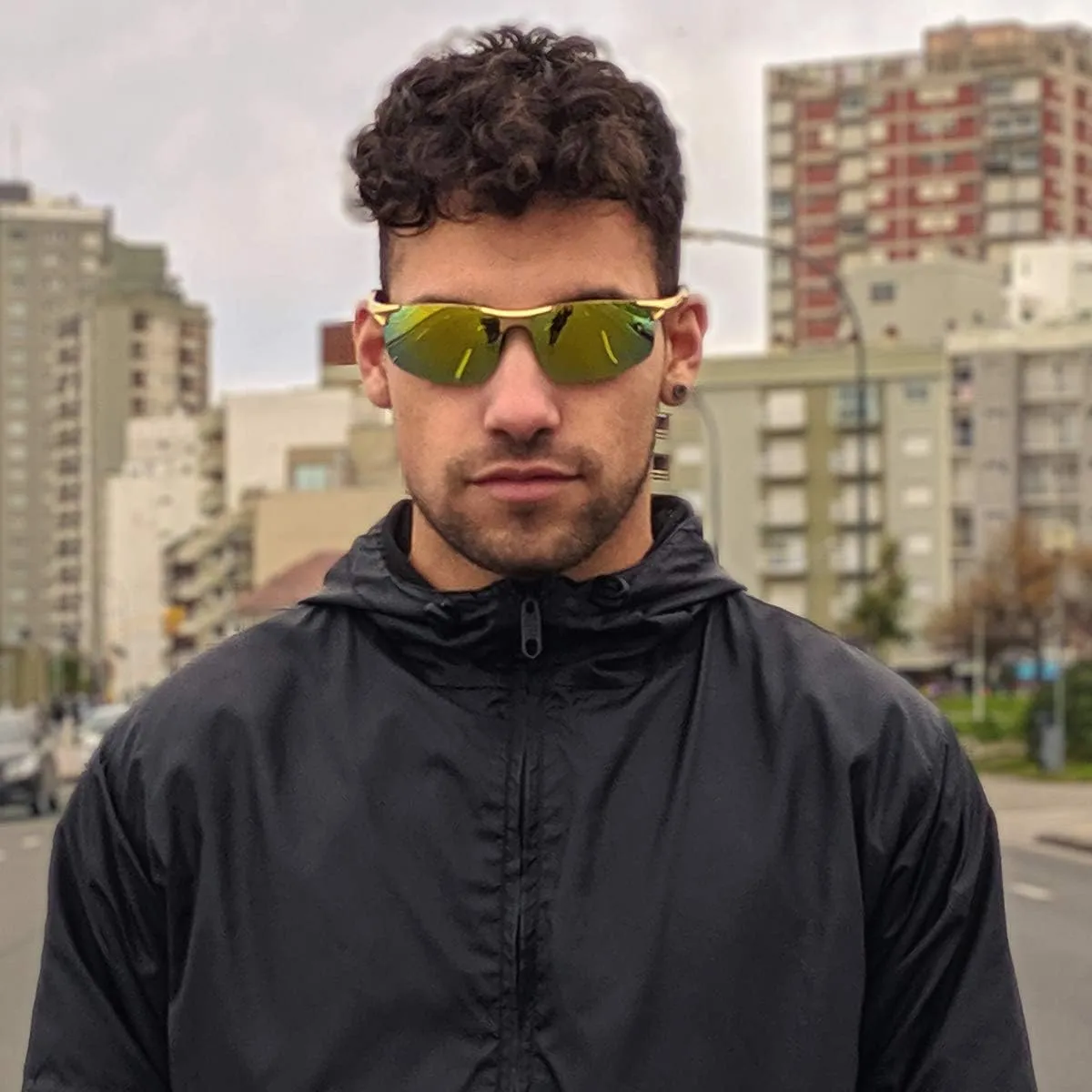 Mens Sports Polarized Sunglasses Driving Metal Frame UV Protection Sunglasses For Men 8177